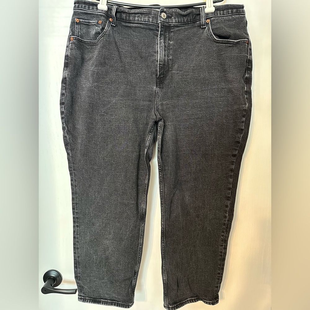 Abercrombie & Fitch Curve Love Ultra High Rise Black Ankle Straight Jeans
